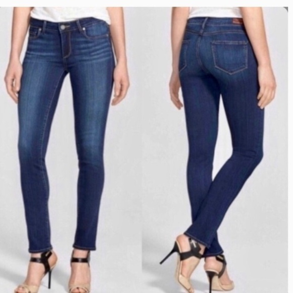 Paige Peg Skinny Dark Wash Blue Denim Jeans